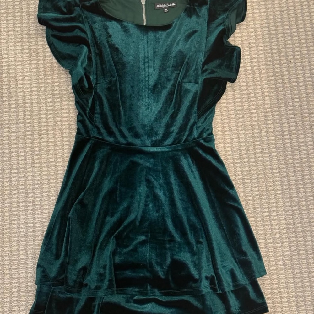 Midnight Doll Velvet Green Maxi Dress